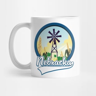 Nebraska Corn field logo Mug